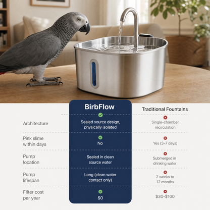 BirbFlow Parrot Fountain