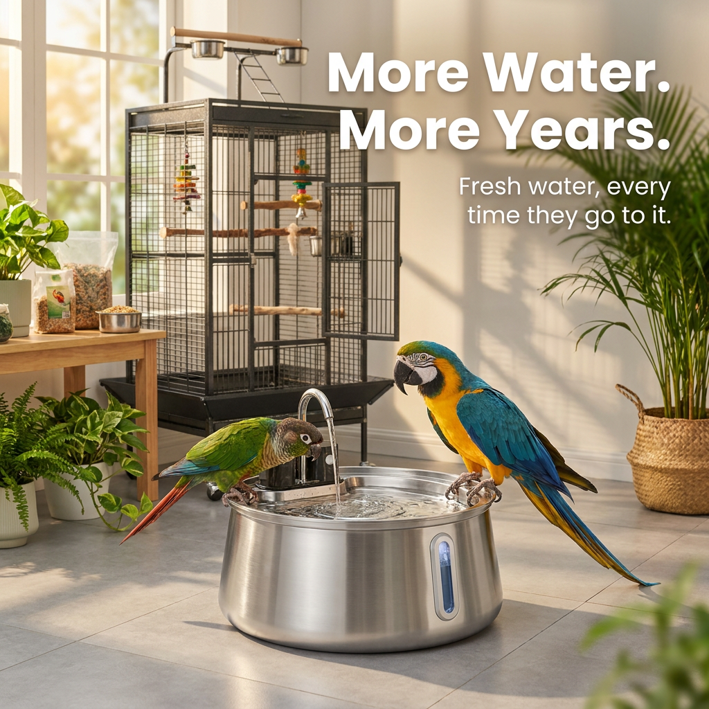 BirbFlow Parrot Fountain
