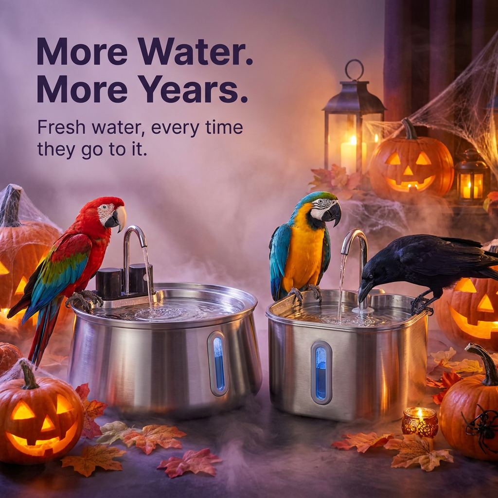 BirbFlow Parrot Fountain Halloween